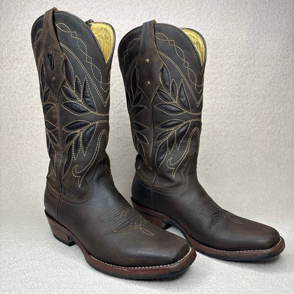 Botas Jaca Shoes - Botas Jaca Mexican Leather Western Boots Women’s 7.5 Brown Cutout Cowgirl Boho